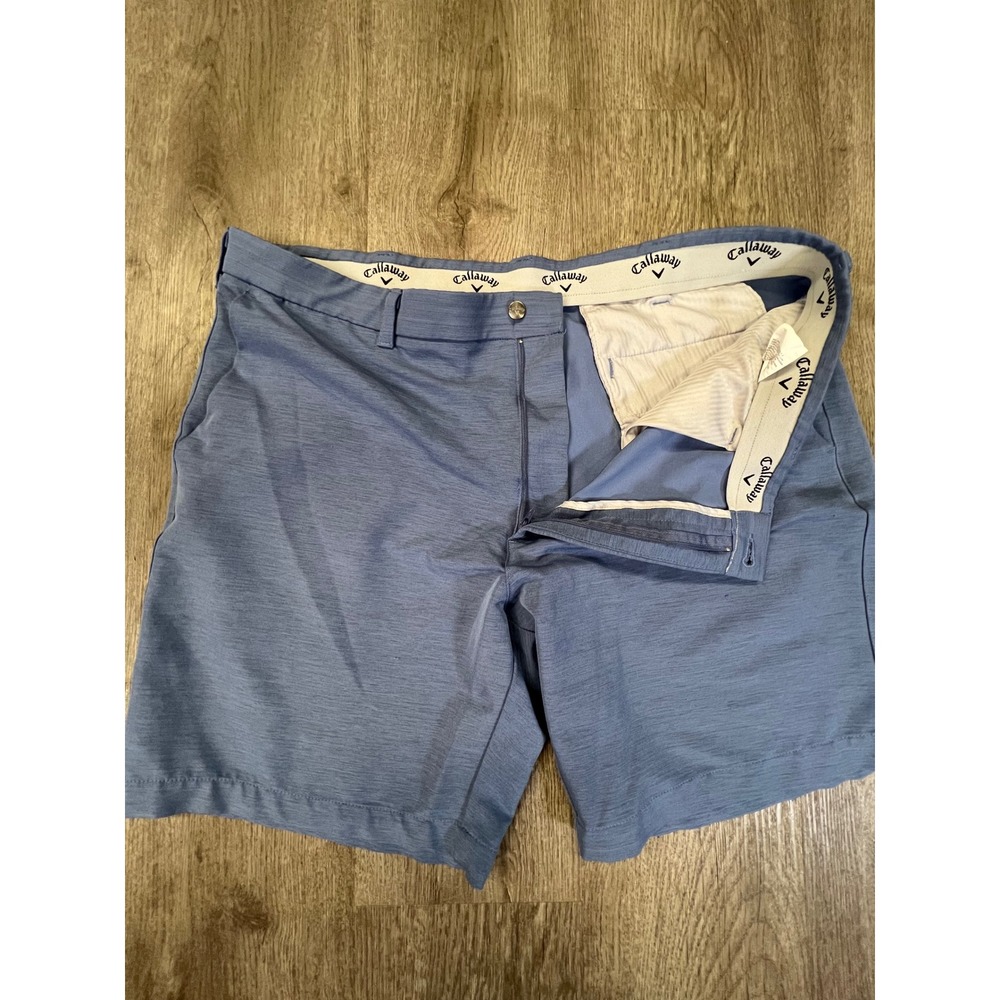 Callaway Mens Blue Heathered Performance Golf Shorts Size 40 Stretch Activewear
